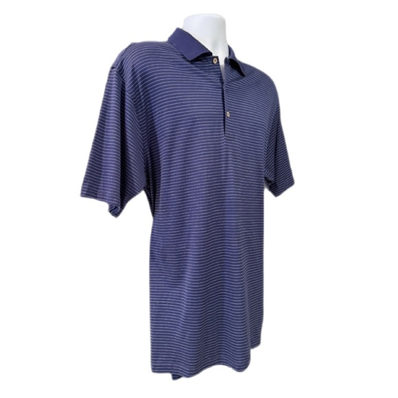Peter Millar Blue Striped Golf Polo (MF16K05) Men’s Size - Large - Picture 3 of 11